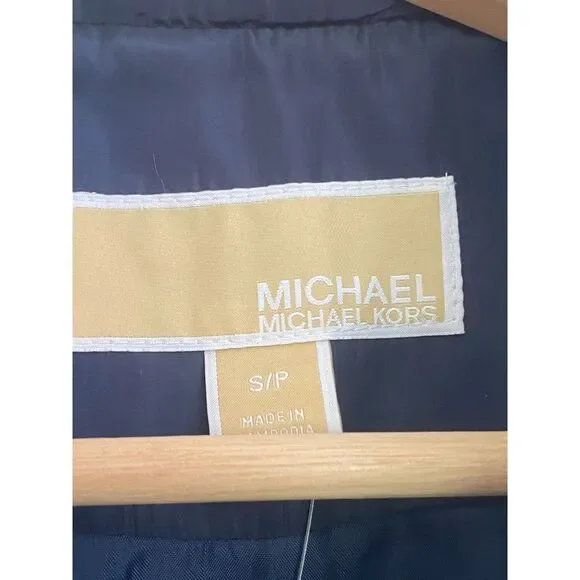 NWT Michael Kors Small Midnight Blue Puffer Quilted Chevron Vest Jacket, $125 - Picture 6 of 6